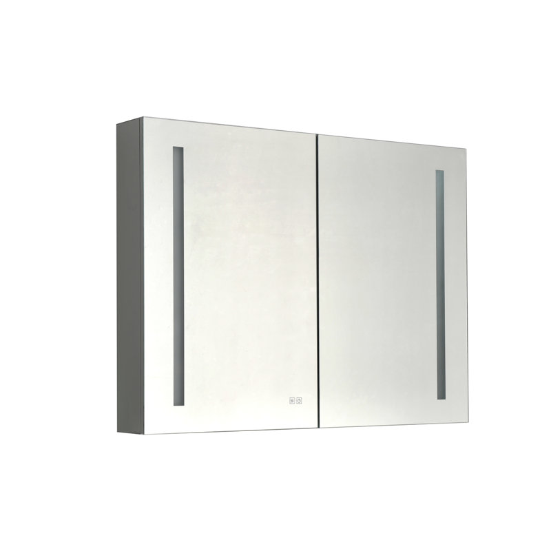 40 po X P 30 po Grande armoire à pharmacie rectangulaire en aluminium avec miroir H H