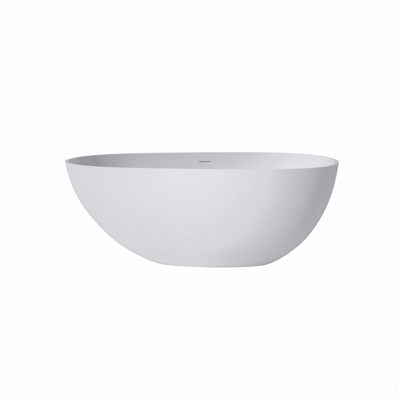 59" Premium Solid Surface Deep Soaking Bathtub
