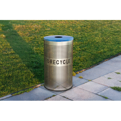 26 Gallon Perforated Trash Can with Lid and Liner