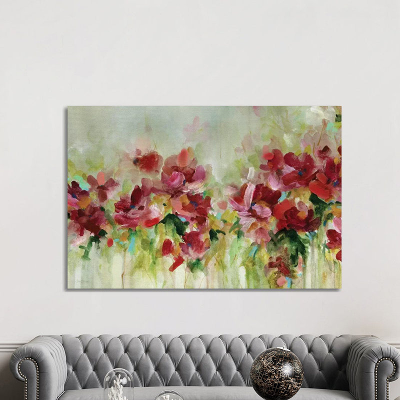 «Playful Garden» par Carol Robinson, reproduction d'art sur toile tendue, H 8 po x l 12 po x P 0,75 po