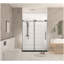 Porte de douche sans cadre l 56 à 60 po x H 76 po, verre trempé transparent de 1/4 po (6 mm), film antidéflagrant, poignée en acier inoxydable, noir mat