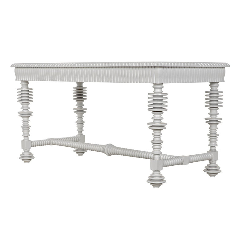 Portuguese Solid Wood Writing Desk, Solid White