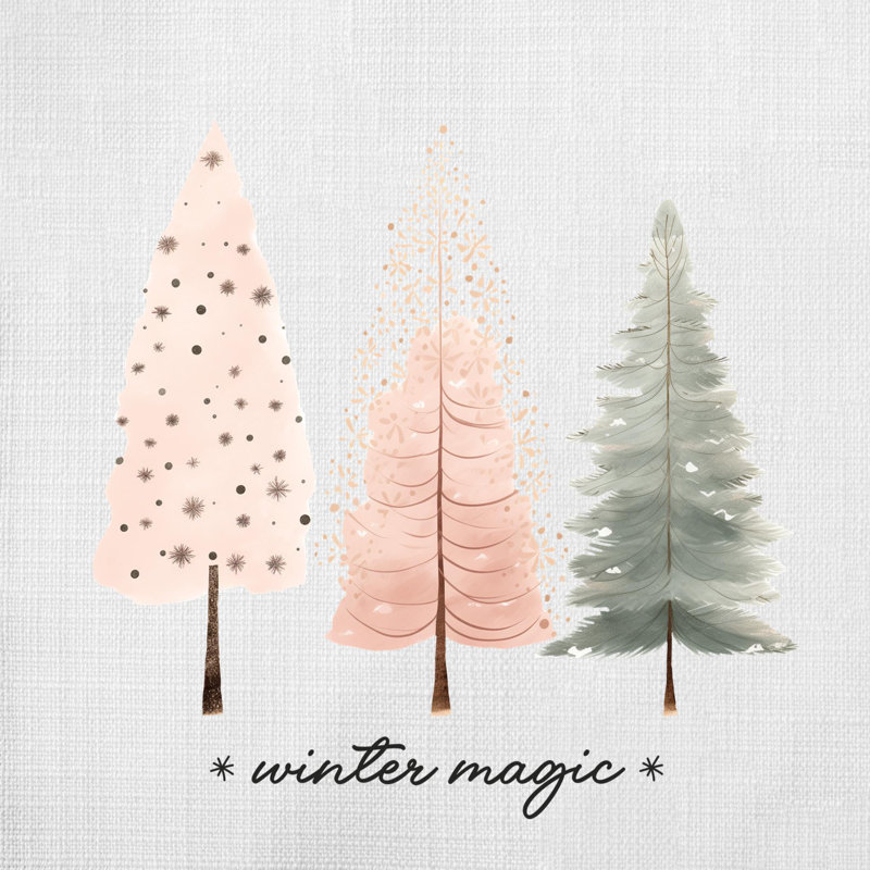 06_Hygge_Christmas_tree Reversible Throw Pillow, 18" x 18"