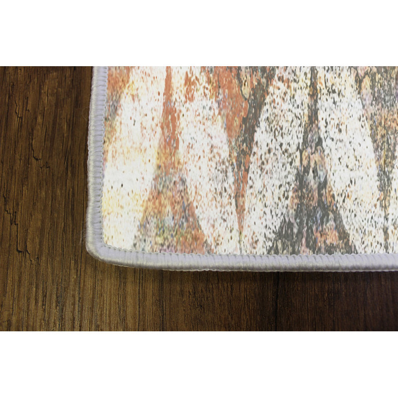 Elegant Hall Carpet, 3D Digital Print Design, 3.9 x 4.9 ft | 100% Polyester, Antibacterial, Non-Slip PVC Dot Underside, Pile Height: 0.04 in, Machine Washable, Perfect for Living Room & Entryway Decor