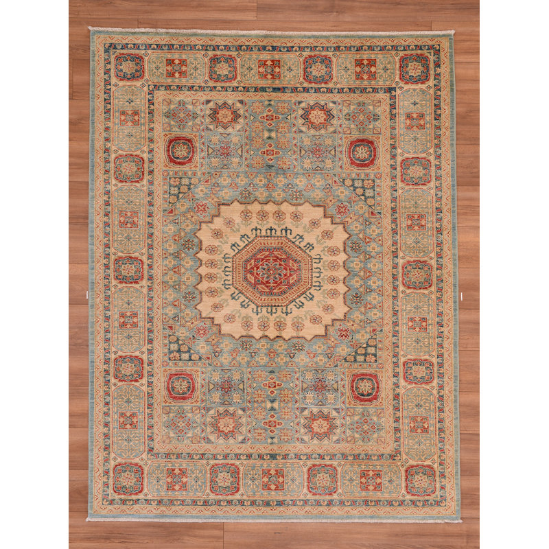 Tapis en laine et coton beige noué à la main Original