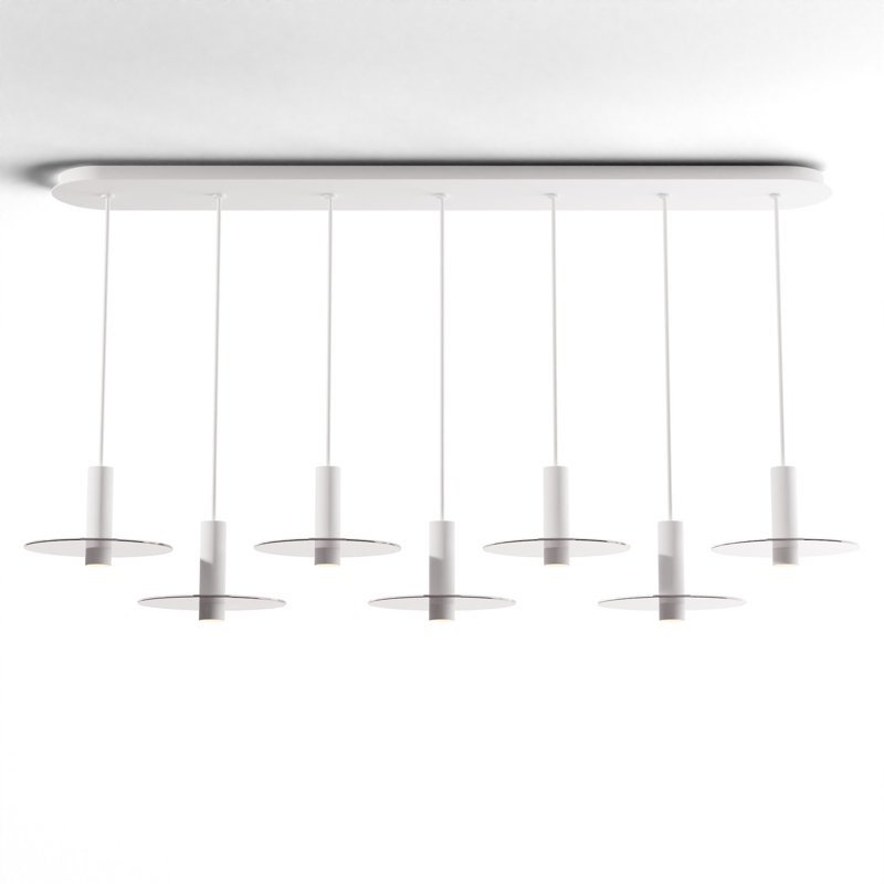 7 - Light LED Pendant, Matte White