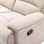 Mobilier de salon inclinable crème avec compartiment caché, porte-gobelets et compartiments à bandes à DEL, éclairage pour porte-boissons