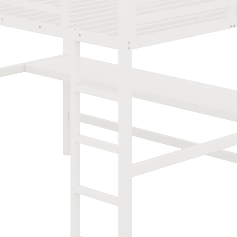 Lit mezzanine avec prise de courant et éclairage DEL, Blanc cassé