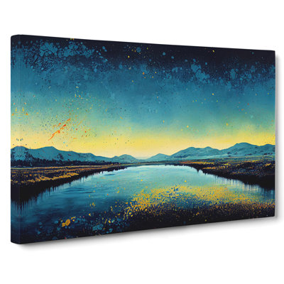 River Paint Splatter - Wrapped Canvas