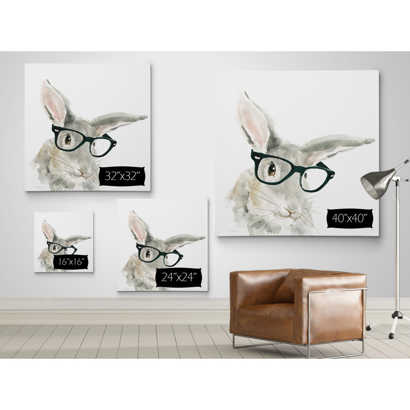 « jolie critter lapin », art sur toile, H 16 po x l 16 po x P 1,5 po, Toile tendue