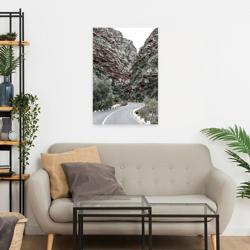 Art contemporain, paysage de montagne rustique moderne et paisible, H 24 po x l 16 po