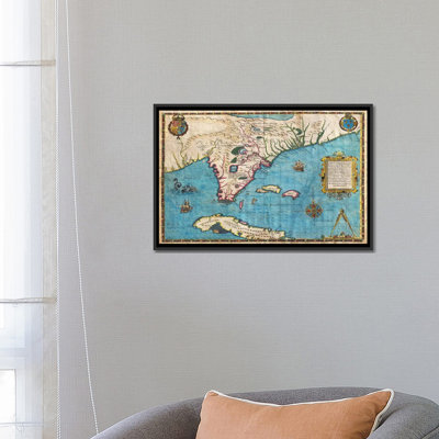 Antique Maps " Antique Maps Of Florida And Cuba " by Jacques Le Moyne De Morgues