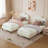 Twin Size Bed Frame PU Upholstered with Height Adjustable Mountain Design Headboard