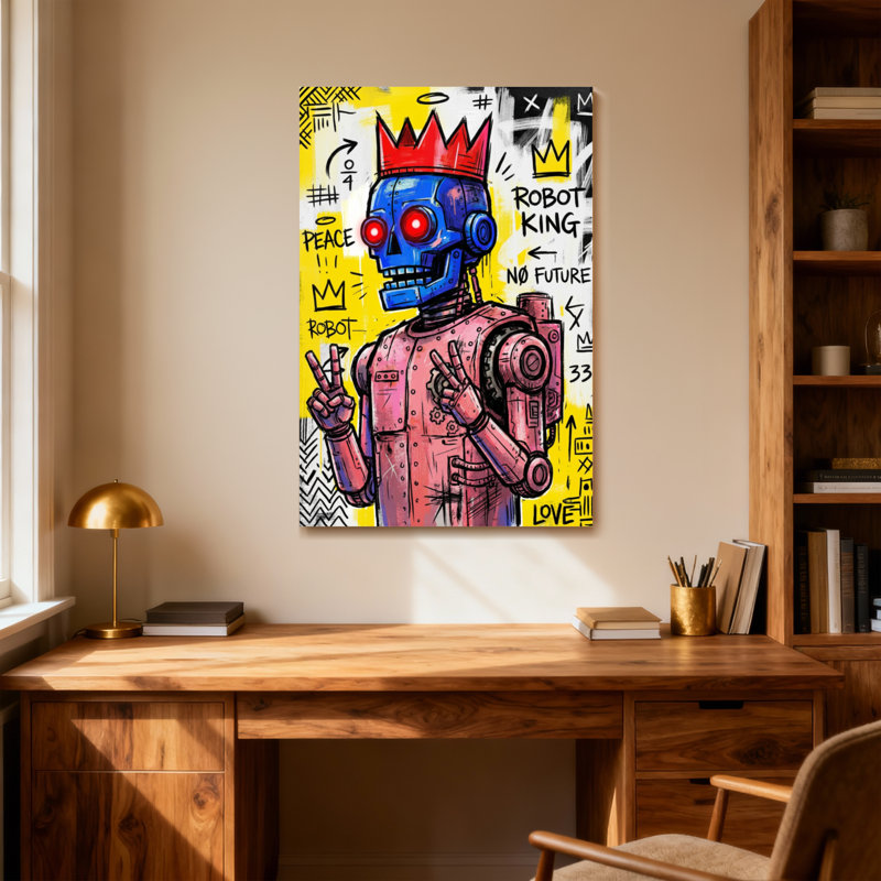 Fashion Robot King Peace Love No Futur, H 30 po x l 20 po
