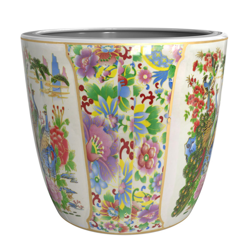 Satsuma Ceramic Planter, 6" H x 6.50" W x 6.50" D