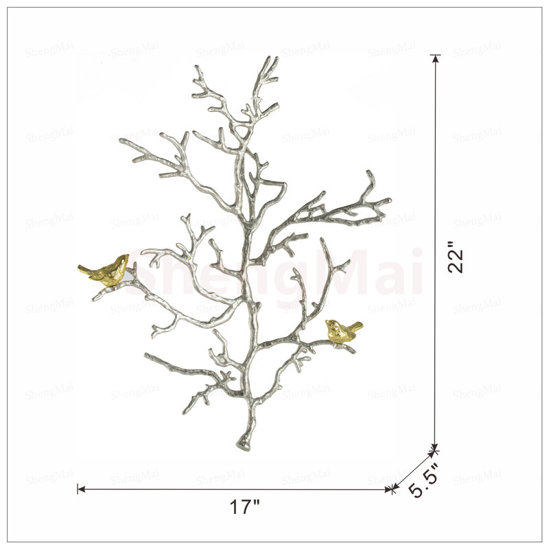 Élégantes sculptures murales en métal avec accents d'oiseaux, ensemble de 2, parfaites pour un décor moderne et inspiré de la nature