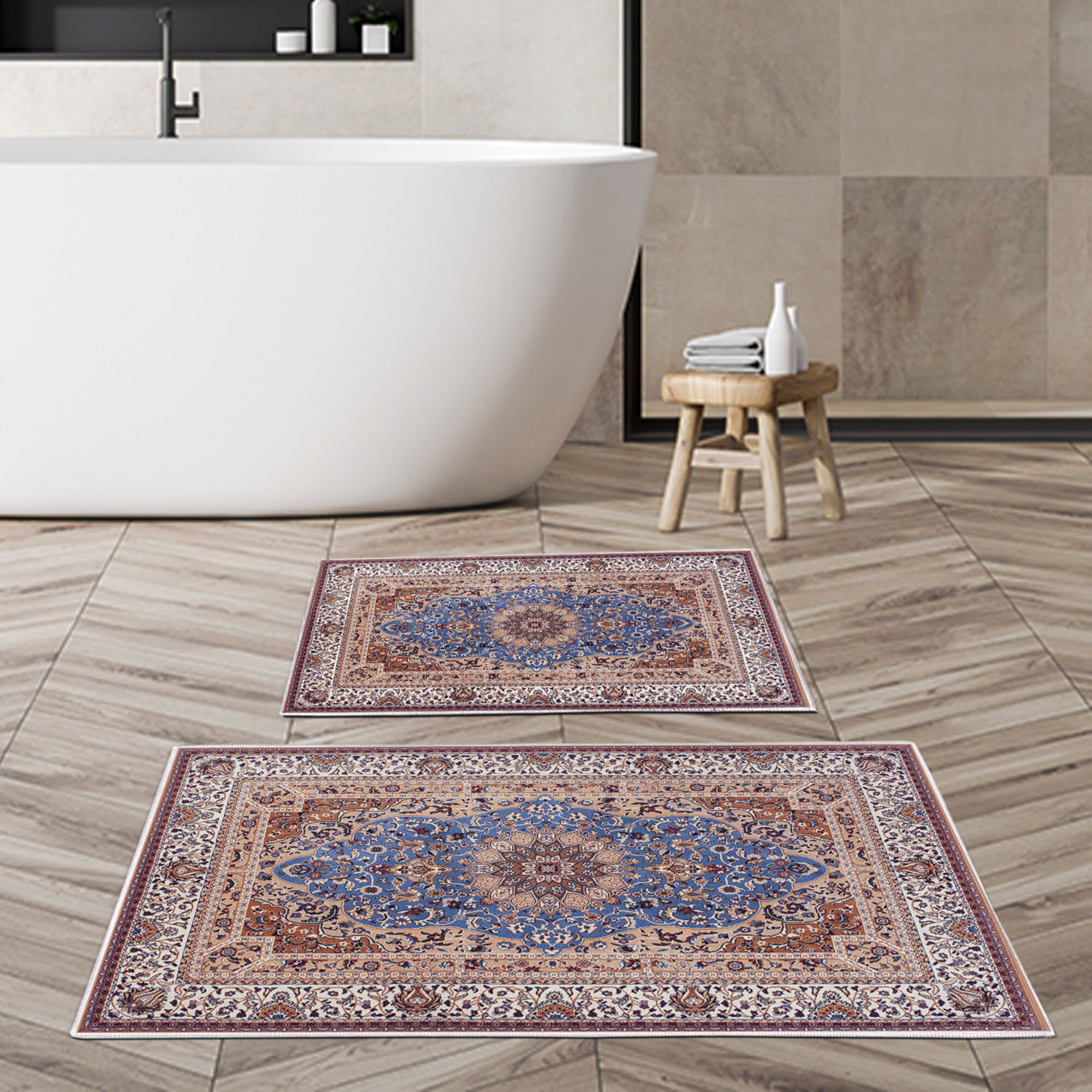 Kessy Bath Rug with Non-Slip Backing