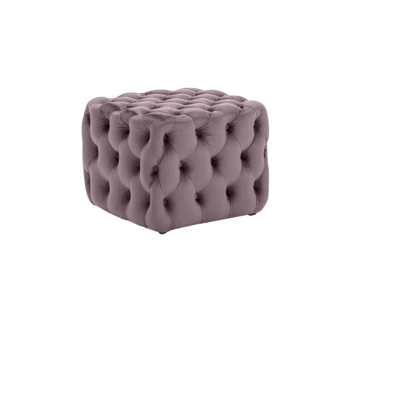 Crooks 75cm Wide Tufted Square Ottoman, Pink