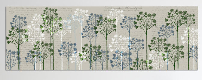 « floral trees ii », reproduction d’impression sur toile, H 20 po x l 60 po x P 1,5 po, Toile tendue