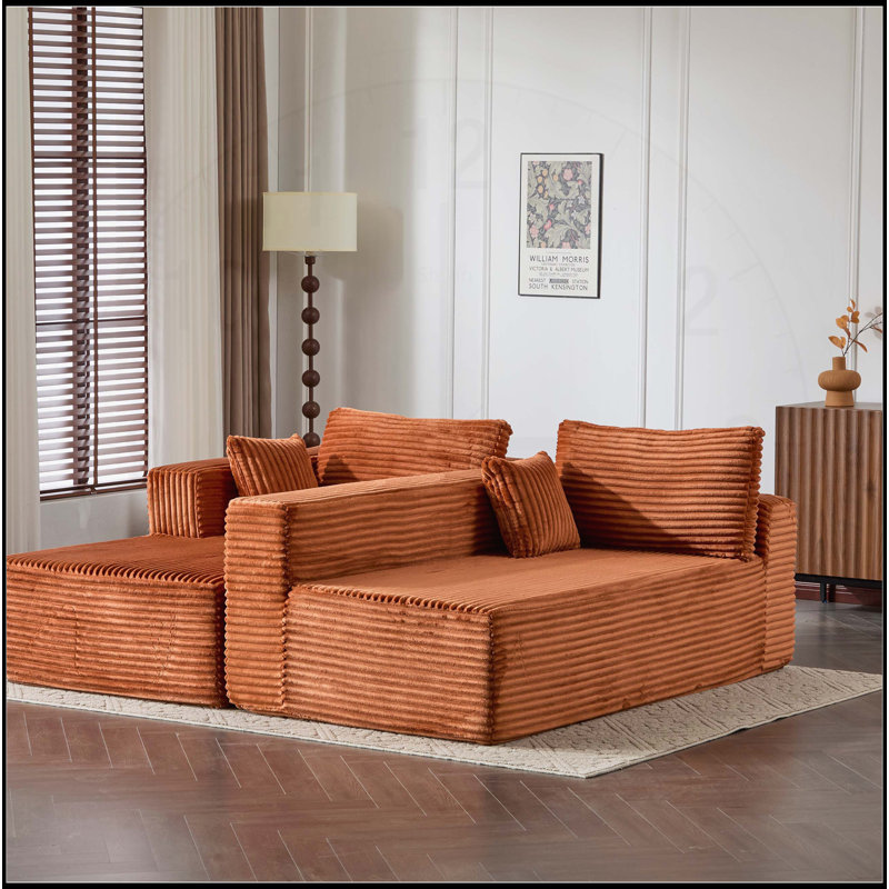 Canapé modulaire à compression avec méridienne confortable, canapé en forme de L sans os pour une assise profonde et un confort modulaire dans les salons et les appartements