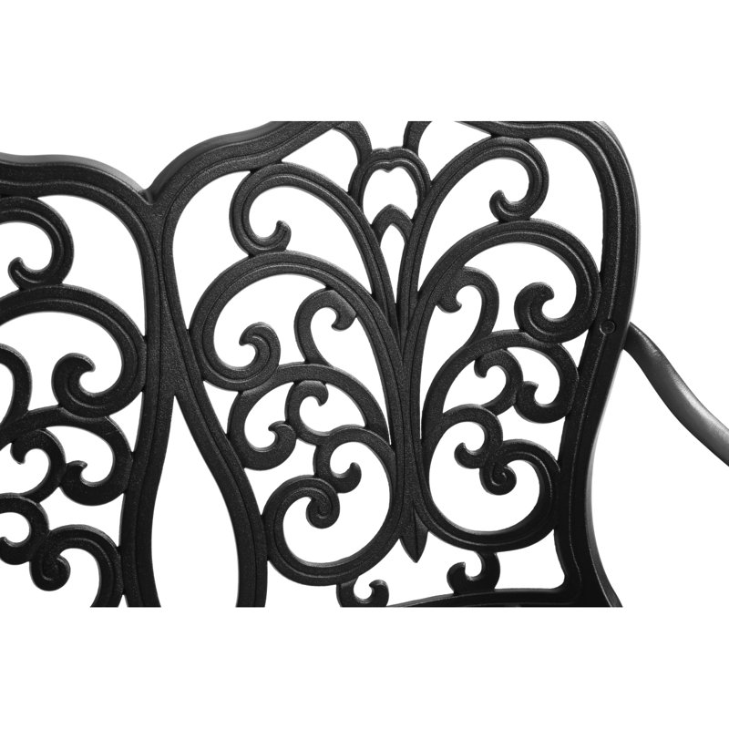 Banc de parc en métal au design classique pour l'extérieur, Noir