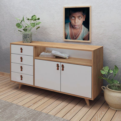 Buffet 4 tiroirs 55,1 po de largeur