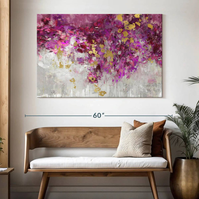 Magenta charmé, H 34 po x l 51 po