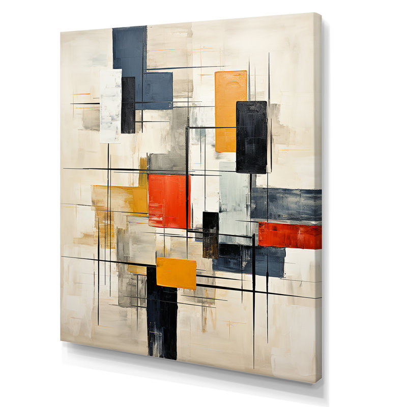 Ivory Illusions Abstract Shapes - Formes abstraites, impressions sur toile, H 32 po x l 24 po x P 1 po, Toile tendue