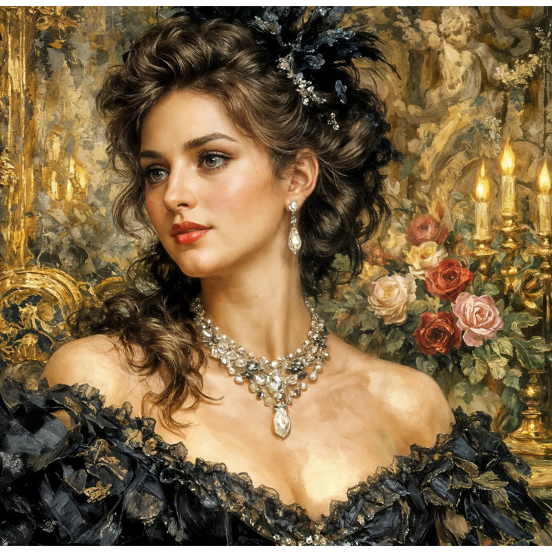 Art mural sur toile tendue Gilded Grace, L 40 po x H 40 po x P 1,5 po