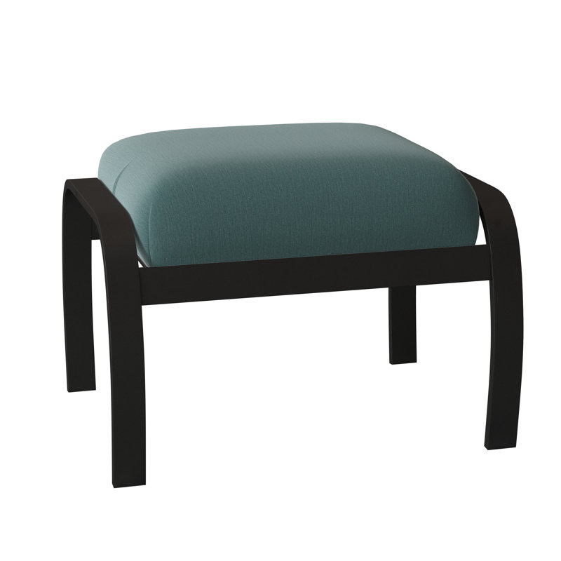 Repose-pieds avec coussin Askar, Noir texturé, Tissage uni Sunbrella® brise coulée