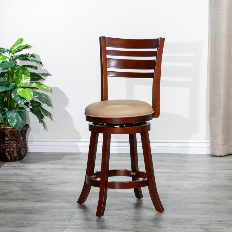 Tabouret Nichoas, Beige, Brun, Tabouret de comptoir (siège d'une hauteur de 24,1