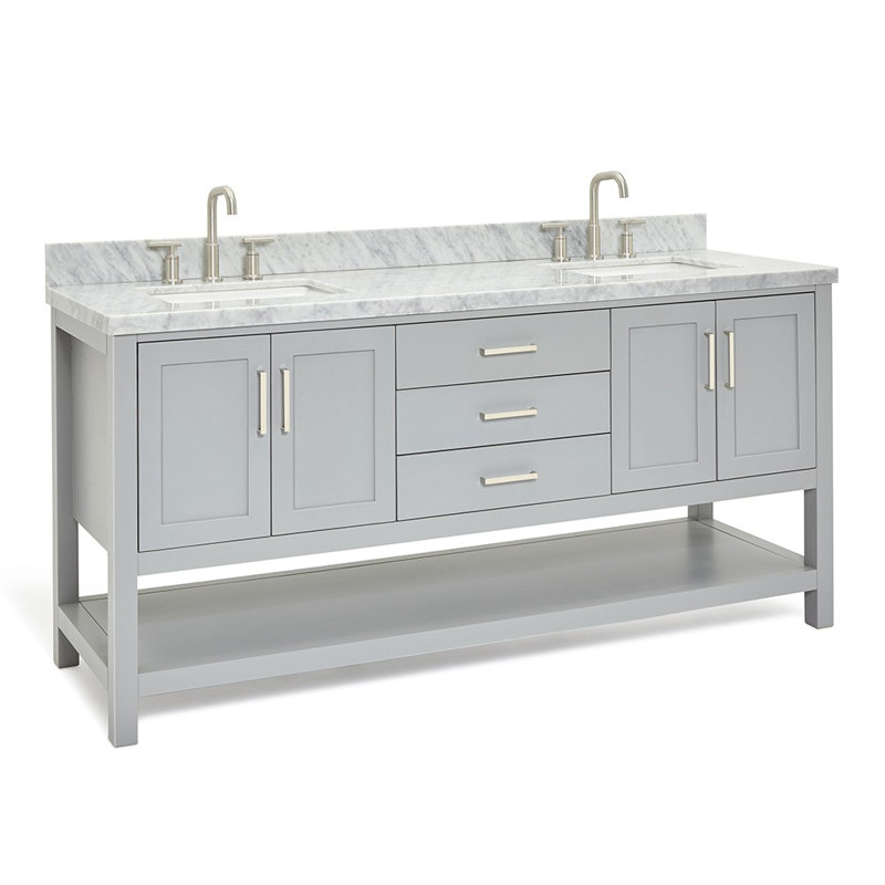 Magnolia Bath Vanity Rectangular Basin S073DCWRV, Rectangular, Gray