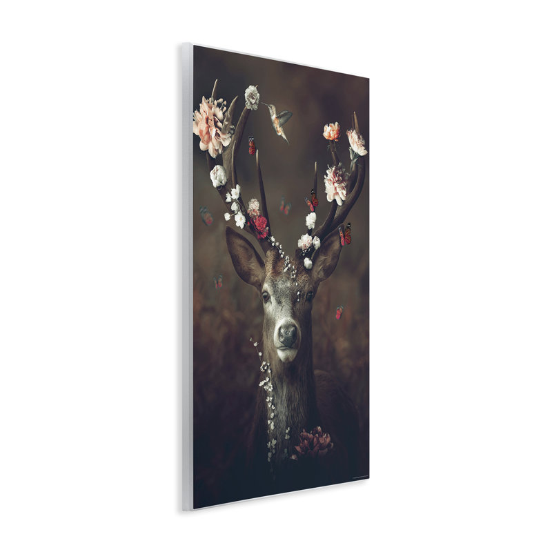Art mural sur bois parsemé de fleurs par Reinders, H 15 po x l 10 po