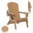 Folding Adirondack Chair, SGS Tested, Wooden Textured With Cup Holder, Heavy All-Weather HDPE Comfortable Set Poolside Backyard Lawn Teak-124431037