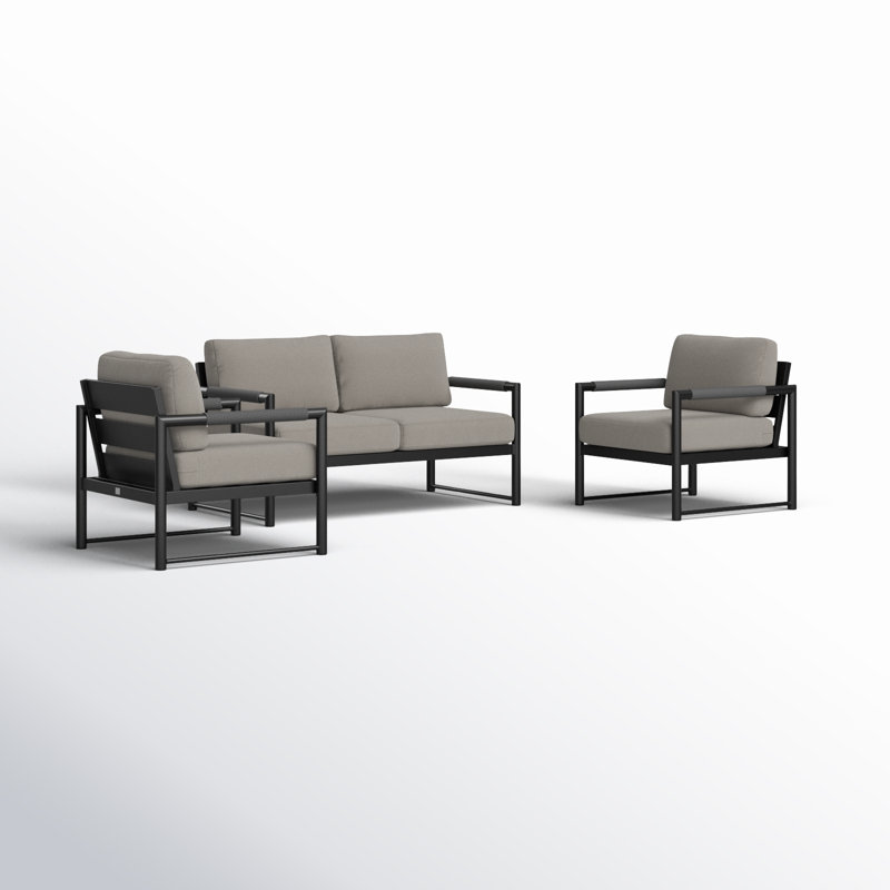 Arden Outdoor 3 - Piece Conversation Set, Canvas Charcoal Sunbrella® Canvas, Slate Gray