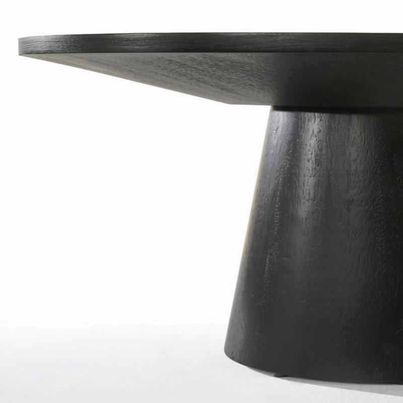 Table basse ronde 1 pièce de 29 po de largeur avec base piédestal en ébène Jacopo