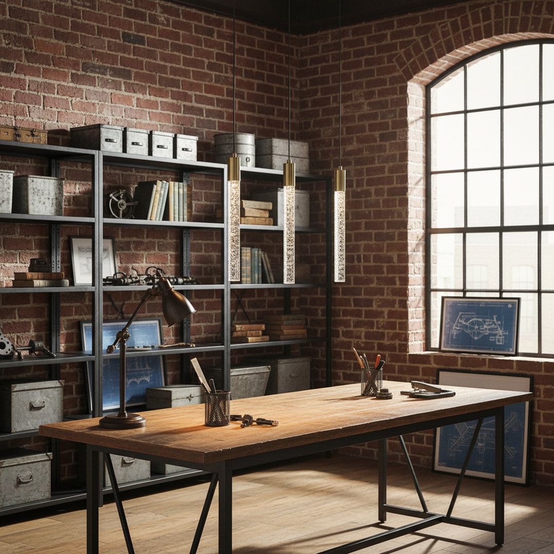 Solem 1-Light Modern Pendant Kitchen Island Crystal LED Light Cylinder Style (Set of 3) Wrought Studio™ 