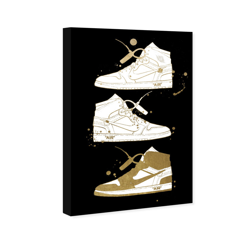 Collection Golden Sneaker - impression sur toile, H 36 po x l 24 po, Toile tendue