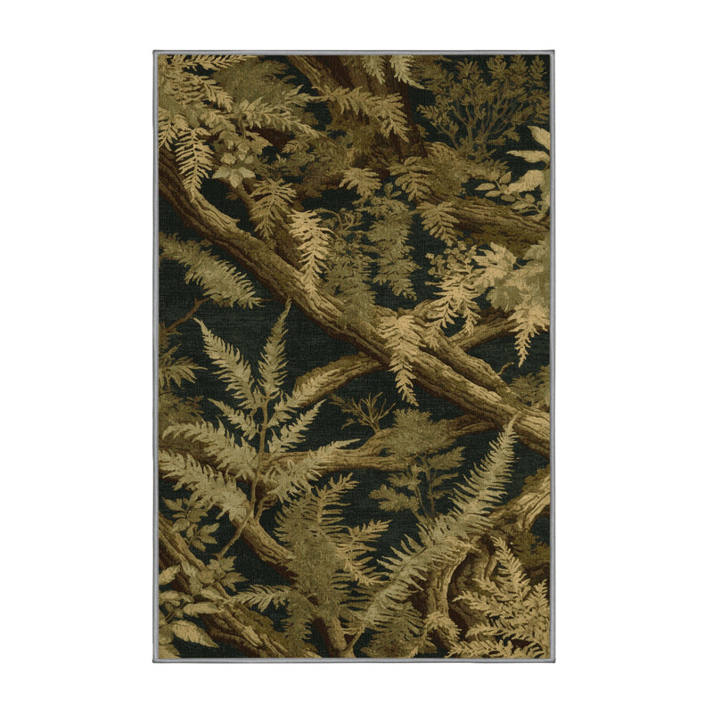 Machine Washable Nature Brown Area Rug, Rectangle 2' x 3'