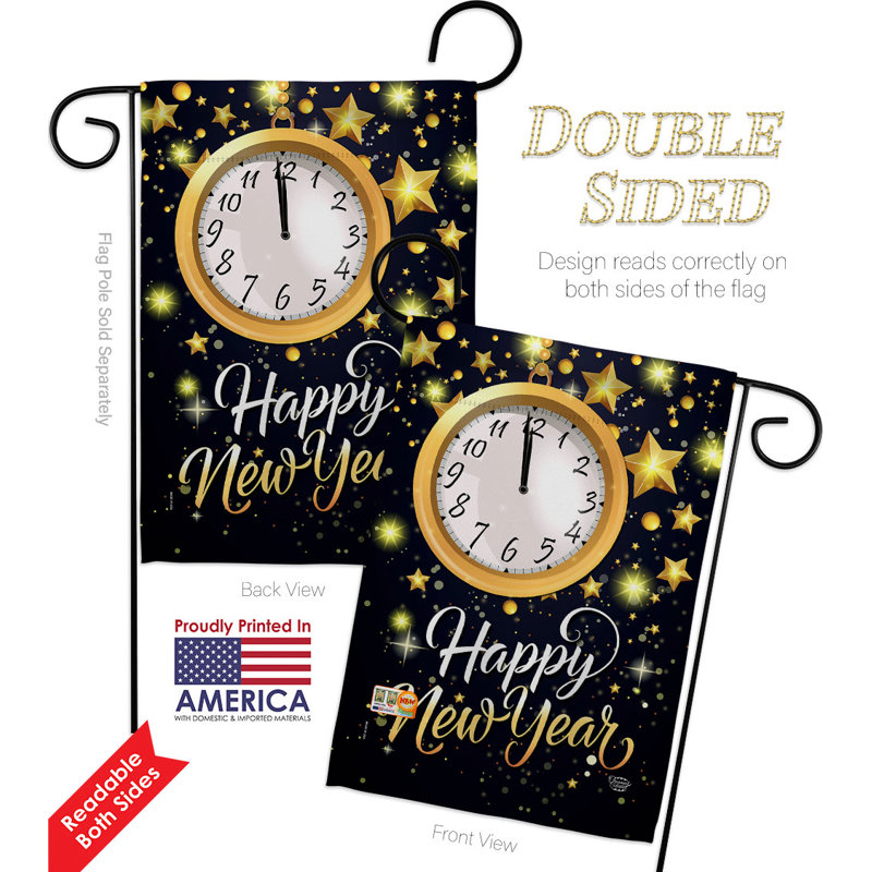 Ensemble de drapeaux en polyester 19 x 13 po New Year Countdown