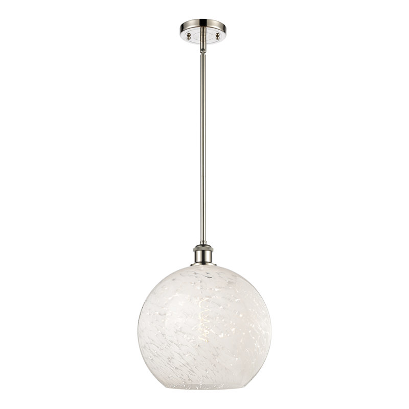 Luminaire suspendu 1 lumière Ballston Mouchette-516-G1216, H 13,5 po x l 12 po x P 12 po, Nickel poli