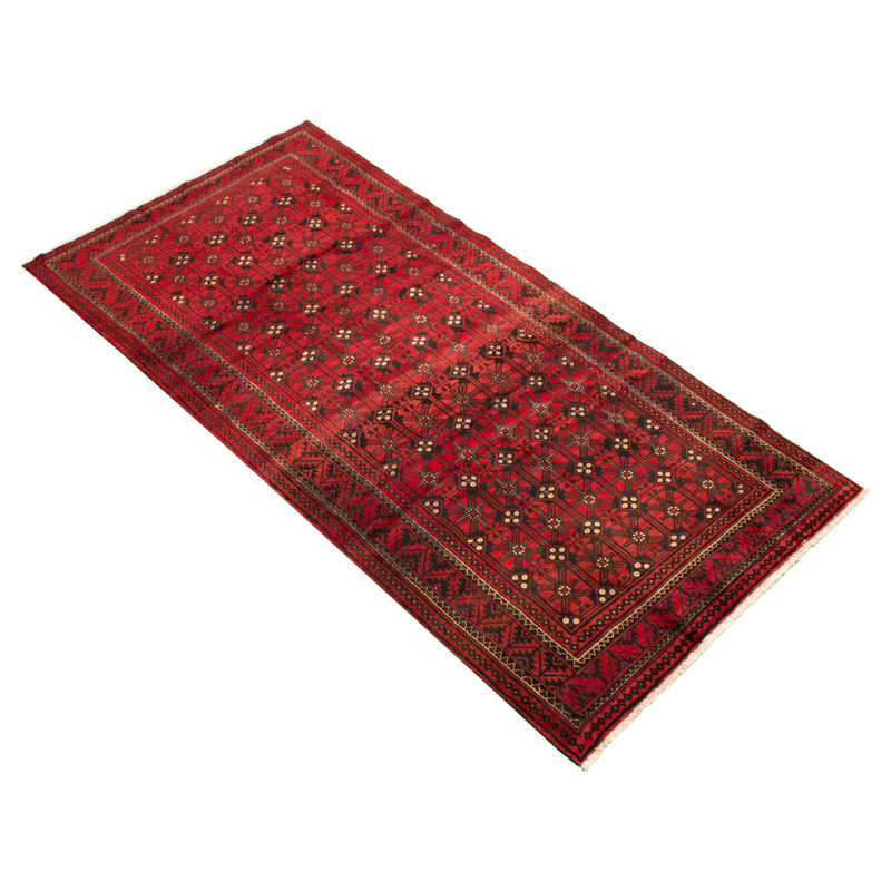 Tapis de bois one-of-kind à la main-noué la 2010 anatolian rouge 4 pi 10 po x 9 pi 9 po Ivy 