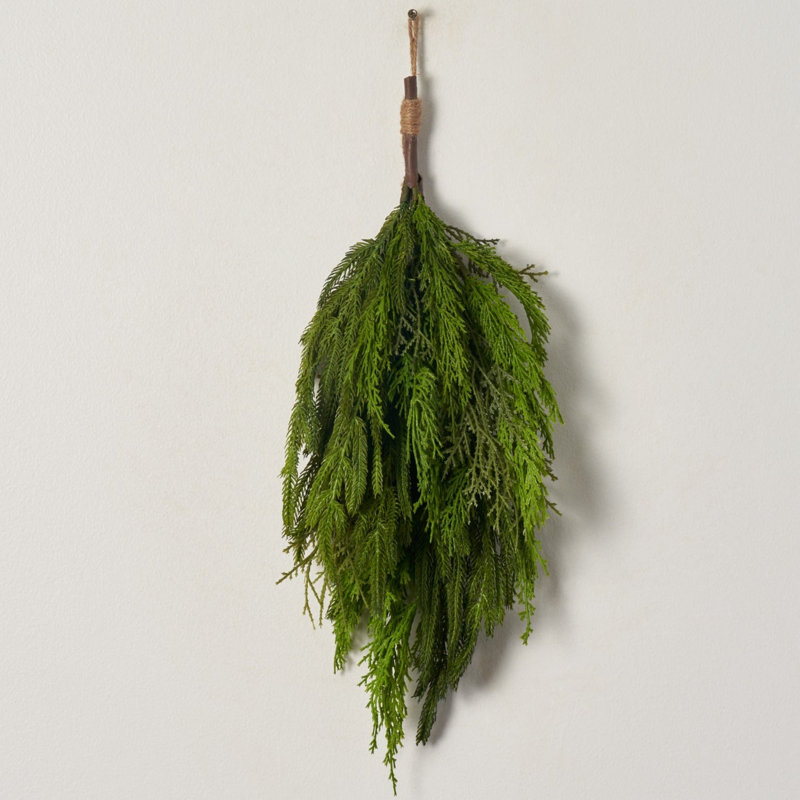 Real Touch Norfolk Pine & Cypress Mixed Winter Greenery Teardrop Swag