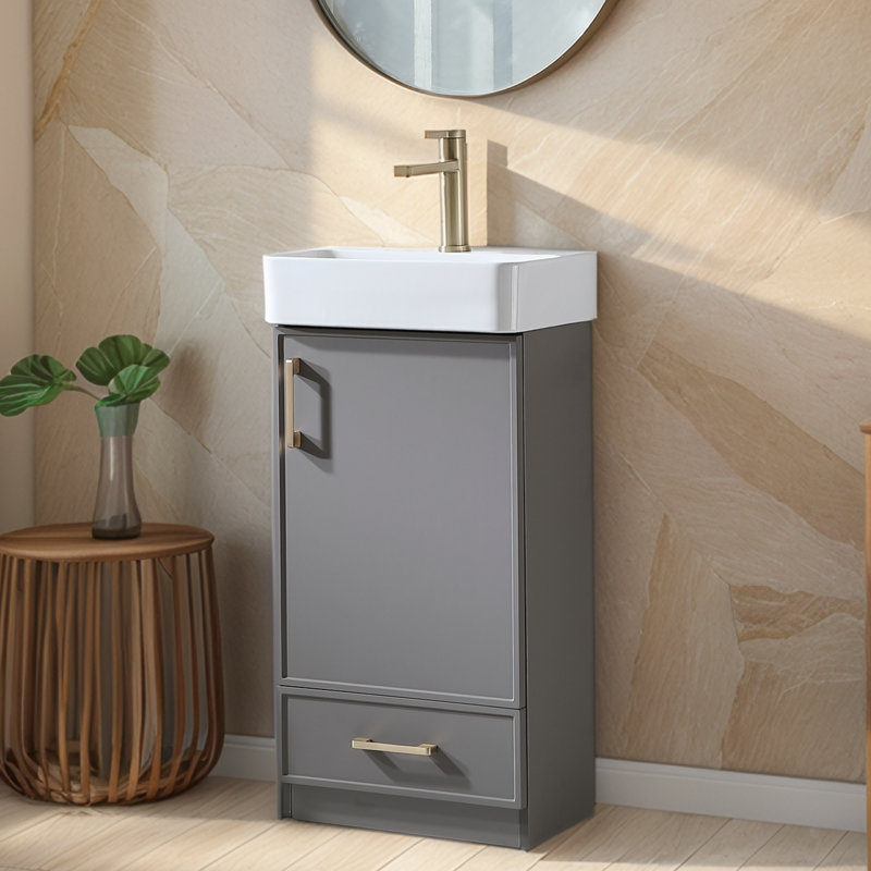 18'' Dark Gray Mini Single Bathroom Vanity Set