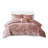 Blush Velvet Bedding Collection For King/ King, , Includes Comforter And 4 Decorative Pillows King , Machine Washable, Diamond With