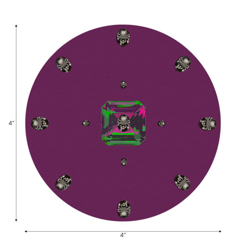 Sous-verres ronds en cuir Asscher, Pluie mauve