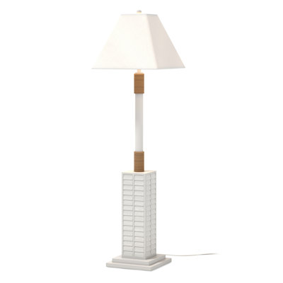 Cyndra 63'' Standard Coastal Shutter Floor Lamp - 3 Way Switch - Linen Shade