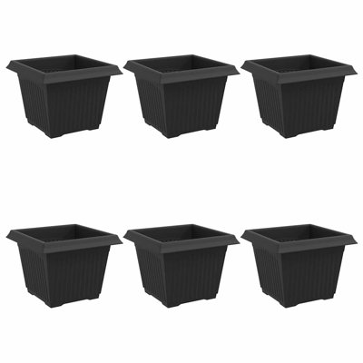  Square Flower Pot 6 Pcs Plastic