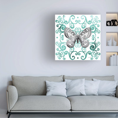 Art sur toile, tuile bolognaise avec papillon