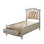 Lit plateforme double en cuir synthétique et champagne Morden Kaitlyn-1701101108